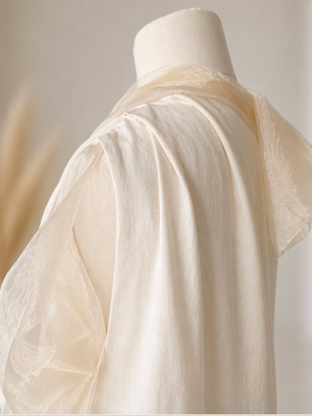 Bottega Veneta Ivory One Shoulder Organza Drape Dress - IT 44 - Bridal Cocktail - Picture 6 of 13